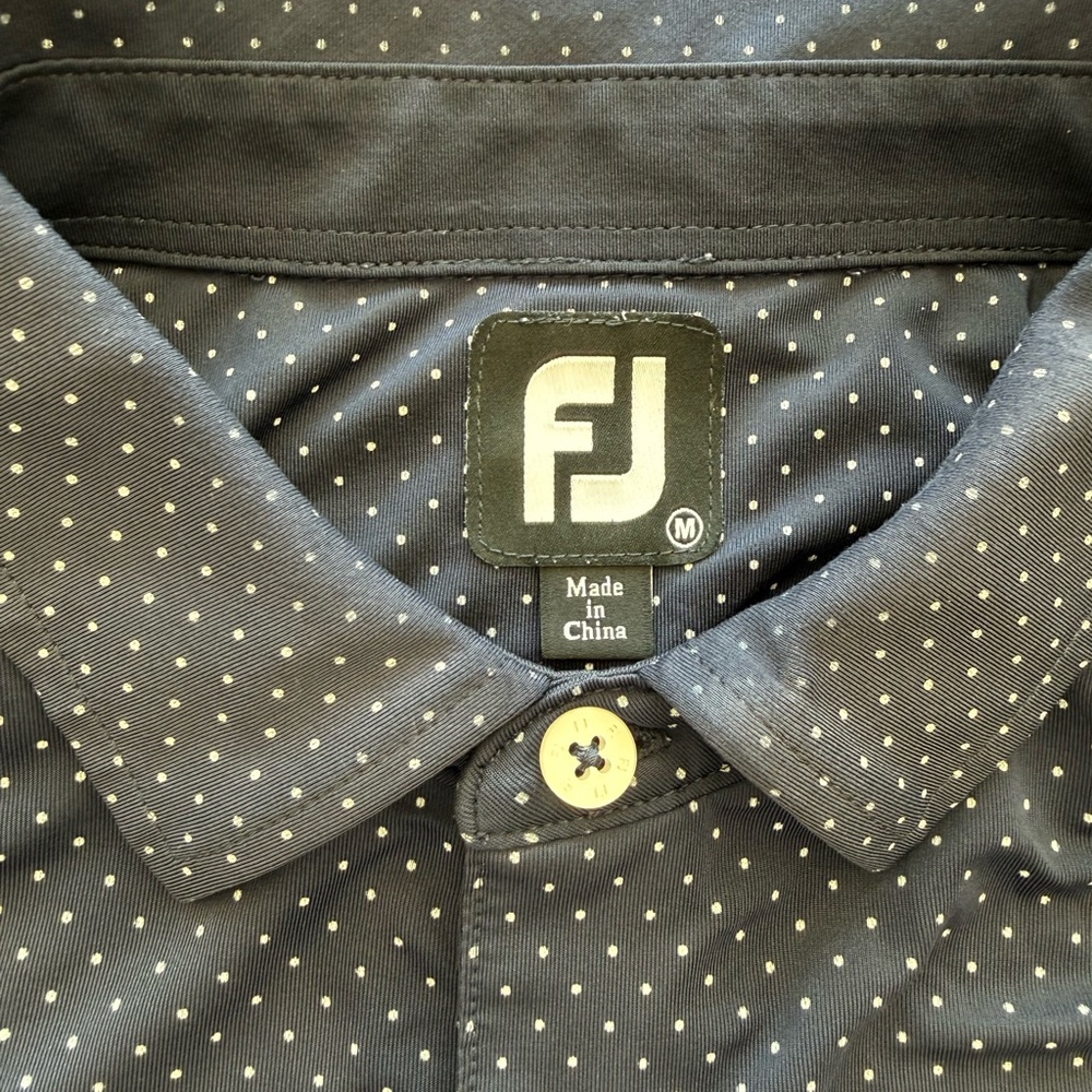 FootJoy — Men’s Navy Microdot Golf Polo — Size M - Picture 8 of 8